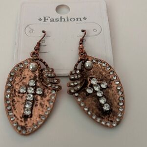 Western/Cross/Southwestern/Cowgirl Earrings - New! Hammered Copper Metal